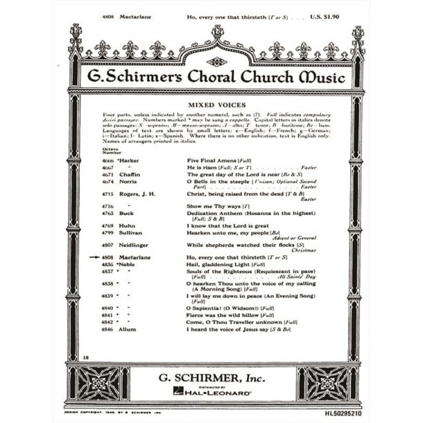 Ho Every One That Thirsteth With Organ Acc