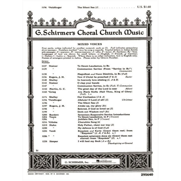 Silent Sea W/Pno Or Org