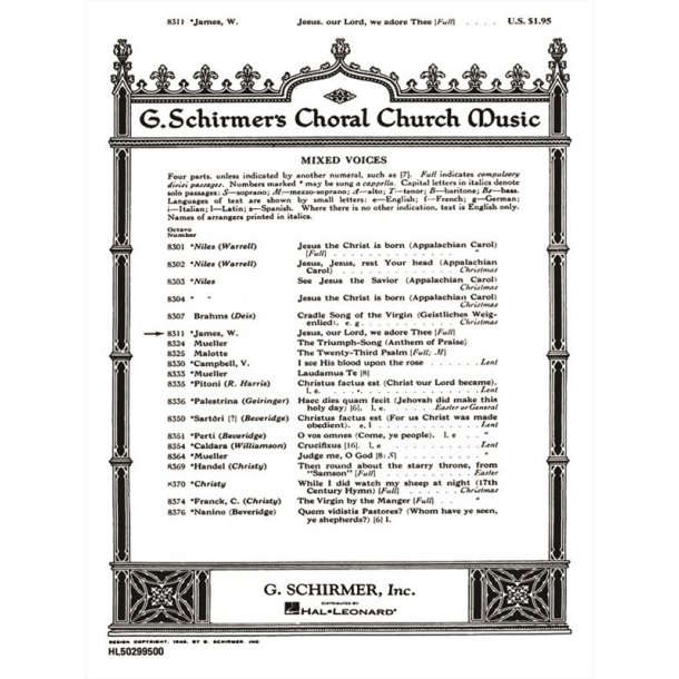 Jesus Our Lord We Adore Thee Piano A Cappella