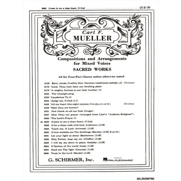 Create In Me A Clean Heart O God  Organ