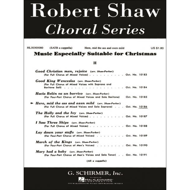 Here Mid The Ass And Oxen Mild With Soprano Solo A Cappella