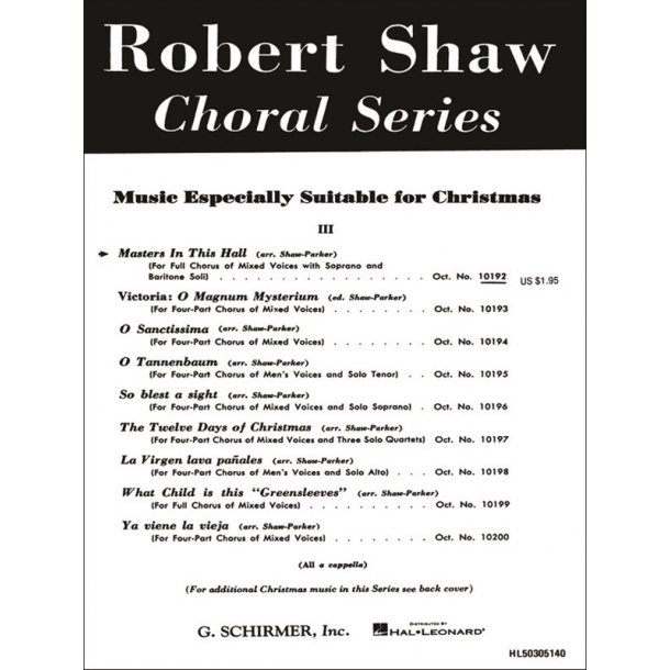 Masters In This Hall Soprano And Baritone Soli A Cappella