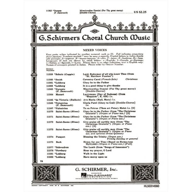 Misericordias Domini (For Thy Great Mercy)