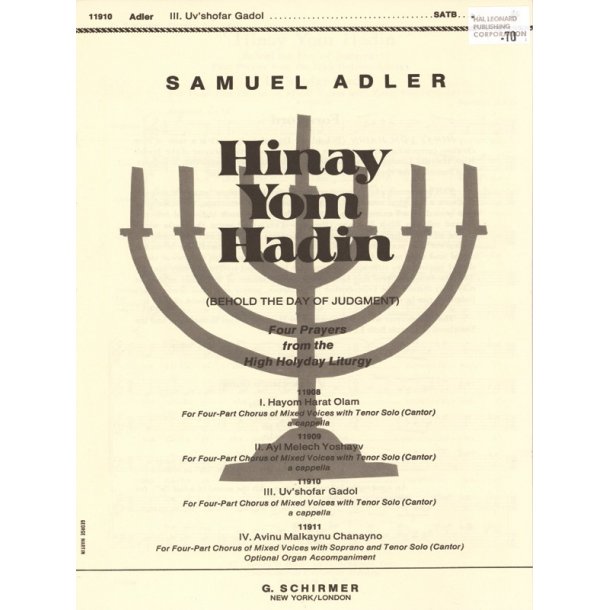 Uv'shofar Gadol Unaccompt Solo-Cantor Acappella