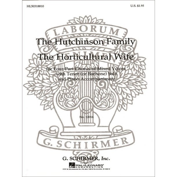 Horticultural Wife (Ed. Smith With Tenor Or Baritone Solo