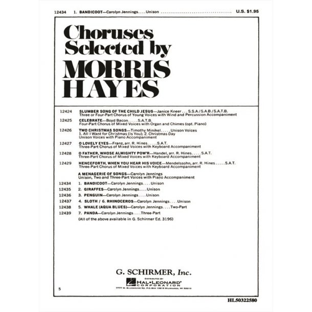 Bandicoot (No. 1 from Menagerie of Songs)