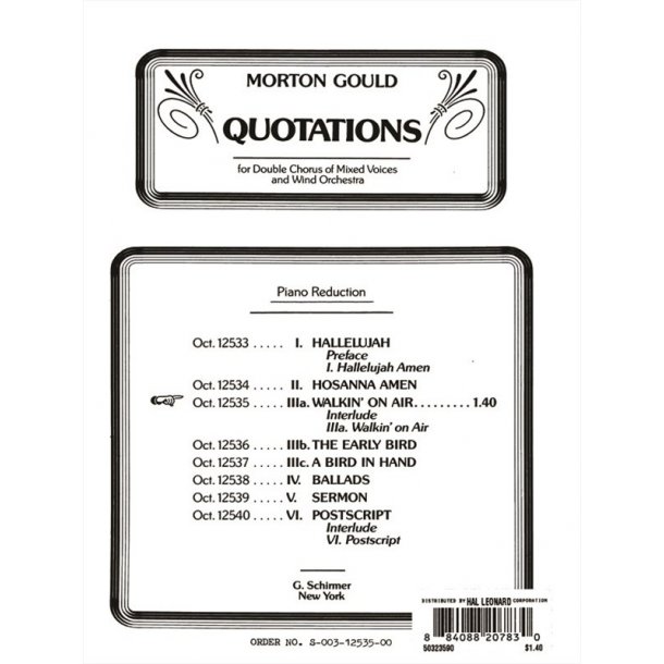 Walkin On Air From Quotationsssaattbb With Orchestra