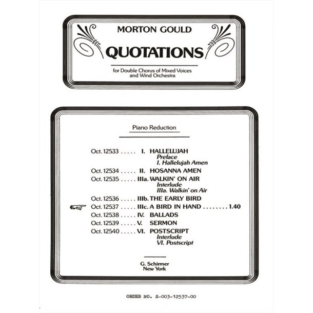 Bird In Hand From Quotations With Orchestra