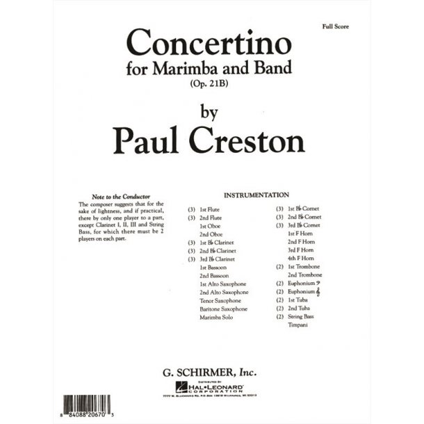 Concertino Marimba Op21b Score