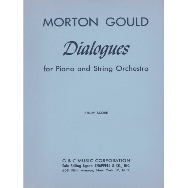 Dialogues For Piano And String Orchestra Study Score
