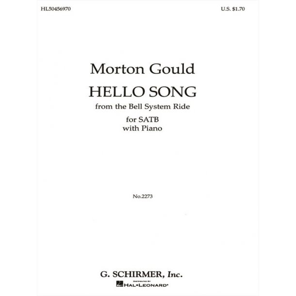 Hello Song Pno From The Bell System Ride