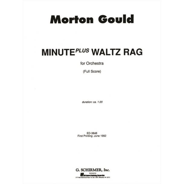 Minute Plus Waltz Rag Full Score