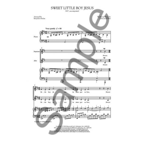 John Jacob Niles: Sweet Little Boy Jesus (Arr. Benjamin Harlan)