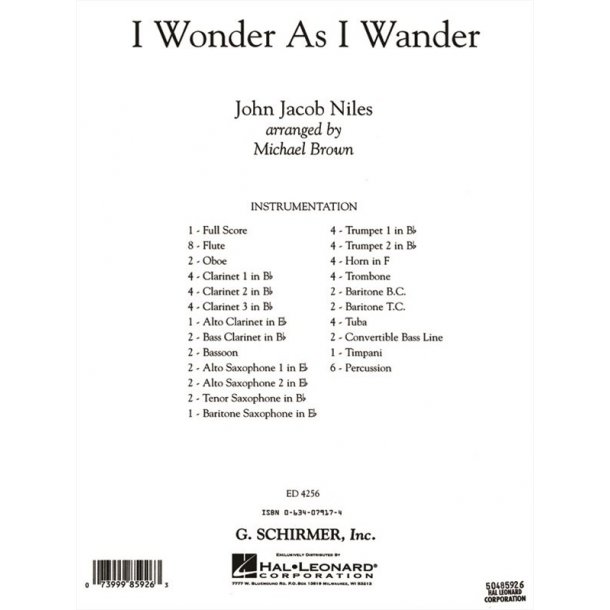 I Wonder As I Wander (full Score)