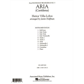 Villa-Lobos Heitor Aria (Cantilena) Full Score