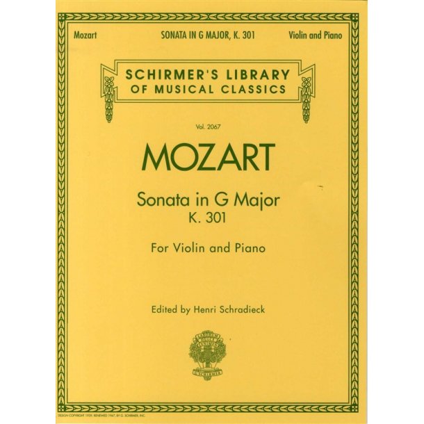 W.A. Mozart: Sonata In G For Violin and Piano K.301