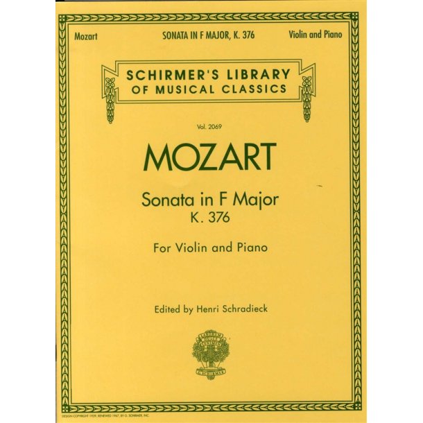 W.A. Mozart: Sonata In F For Violin and Piano K.376