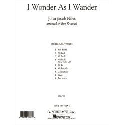 Niles John Jacob I Wonder As I Wander Full Score (Krogstad Bob) Score