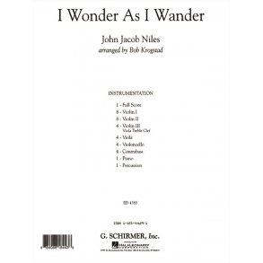 Niles John Jacob I Wonder As I Wander Full Score (Krogstad Bob) Score