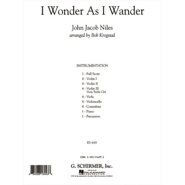 Niles John Jacob I Wonder As I Wander Full Score (Krogstad Bob) Score