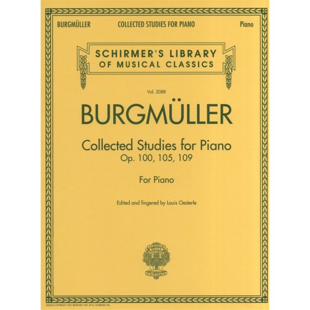 Johann Friedrich Burgmller: Collected Studies For Piano - Op.100, Op.105, Op.109