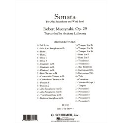 Muczynski Robert Sonata For Alto Saxophone Op 29 Score Only