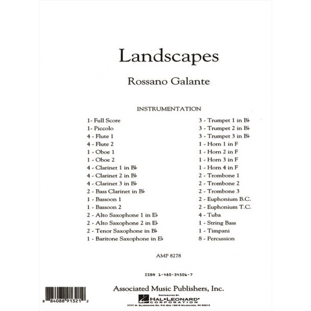 Galante Rossano Landscapes Full Score Only