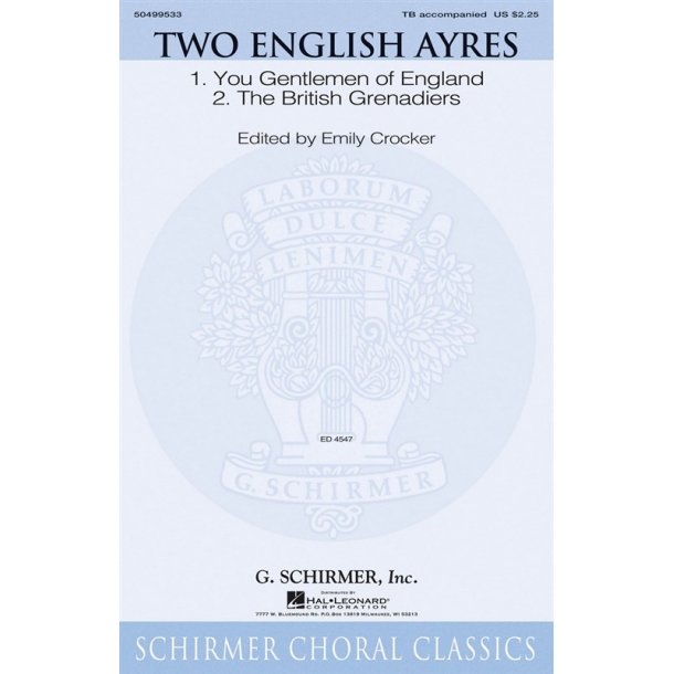 Arr. Emily Crocker: Two English Ayres (TB)