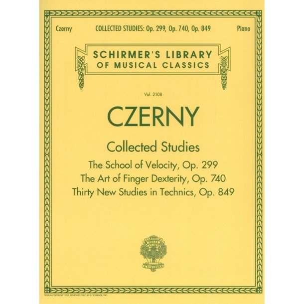 Schirmer's Library of Musical Classics - Czerny: Collected Studies &ndash; Op. 299, Op. 740, Op. 849