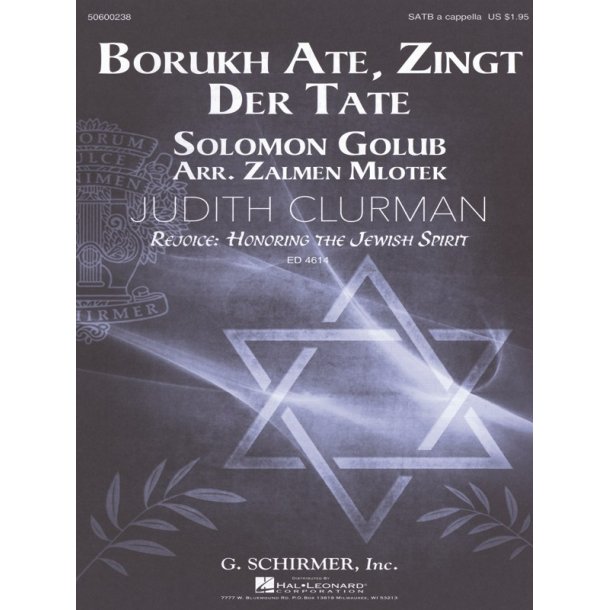 Golub Solomon Borukh Ate Zingt Der Tate Satb A Cappella