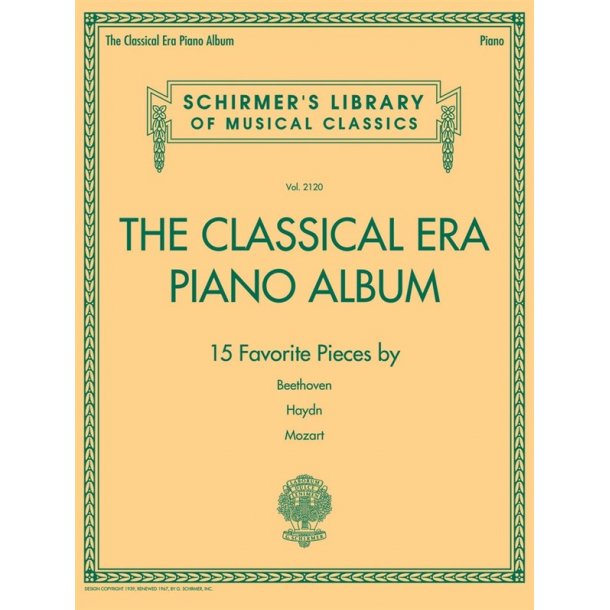 Schirmer's Library Of Musical Classics Volume 2120: The Classical Era Piano Album