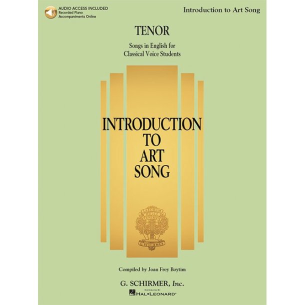 Introduction To Art Song For Tenor (Book/Online Audio)