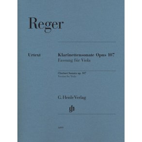 Max Reger: Clarinet Sonata Op.107 - Version For Viola (Urtext)