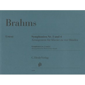 Johannes Brahms: Symphonies No. 3 And 4 - Arrangement For Piano Four-Hands