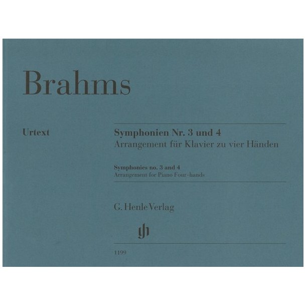 Johannes Brahms: Symphonies No. 3 And 4 - Arrangement For Piano Four-Hands