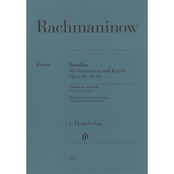 Sergei Rachmaninoff: Vocalise Op.34 No.14 For Voice And Piano