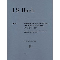 Johann Sebastian Bach: Sonatas no. 4 - 6 for Violin and Piano (Harpsichord) BWV 1017-1019
