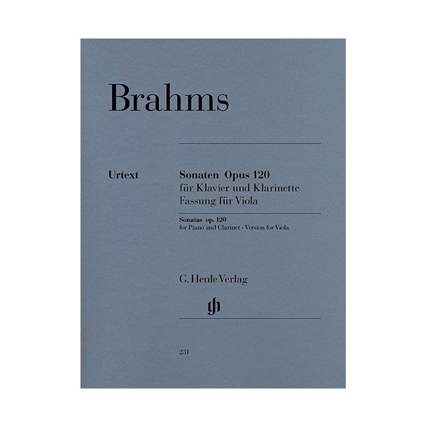 Johannes Brahms: Sonatas For Piano And Clarinet (Or Viola) Op.120, 1 and 2 (Version For Viola)