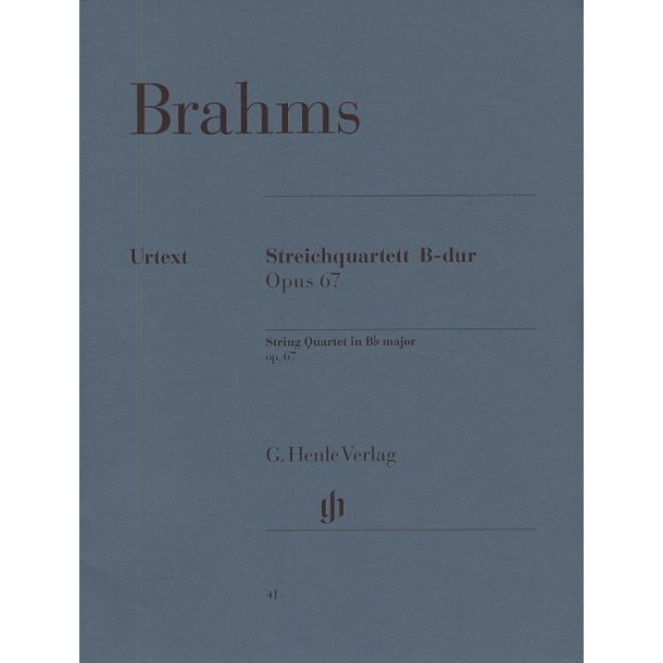 Johannes Brahms: String Quartet In B Flat Op.67 (Urtext)