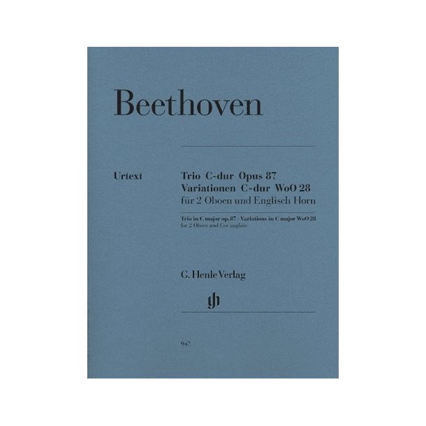 Ludwig Van Beethoven: Trio In C Op.87/Variations In C WoO 28 - Wind Parts (Urtext Edition)
