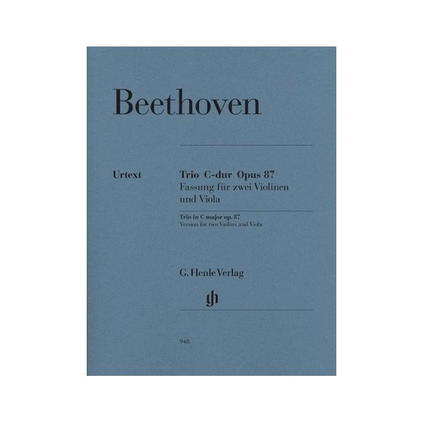 Ludwig Van Beethoven:  Trio In C Op.87 - Parts (Urtext Edition)