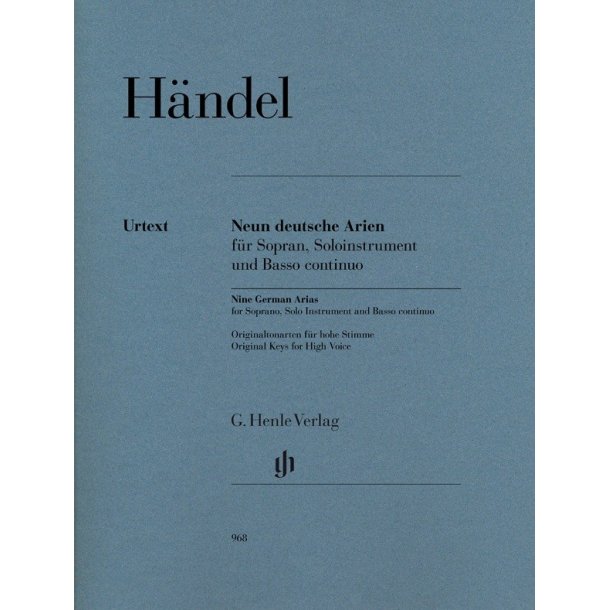 Georg Friedrich H&auml;ndel: Nine German Arias For Soprano, Solo Instrument And Basso Continuo