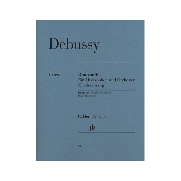 Claude Debussy: Rhapsody For Alto Saxophone And Orchestra (Piano Reduction)