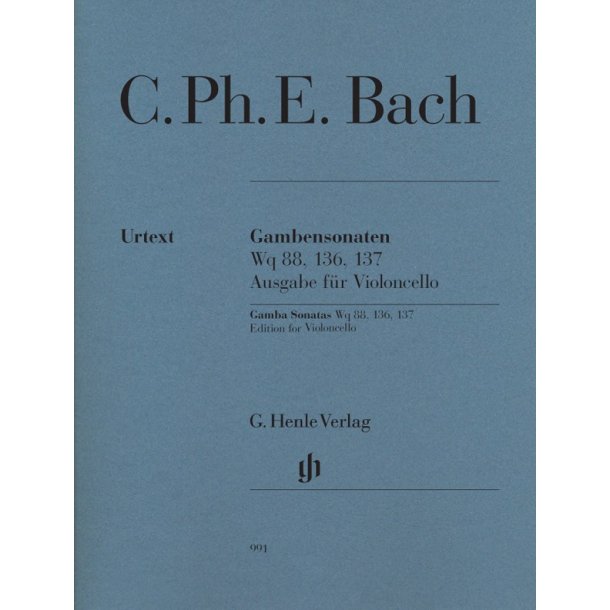 Carl Philipp Emanuel Bach: Gamba Sonatas - Edition For Cello