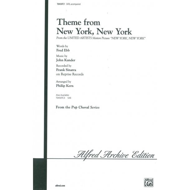 John Kander: Theme From New York, New York (SATB)