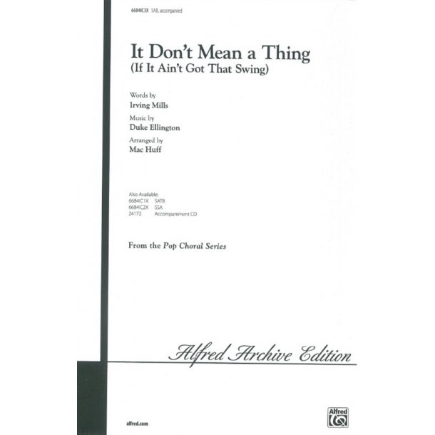 Duke Ellington: It Don't Mean A Thing (SAB)