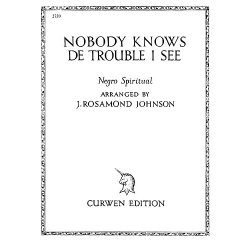 Johnson, J Nobody Knows De Trouble I See Voice And Piano