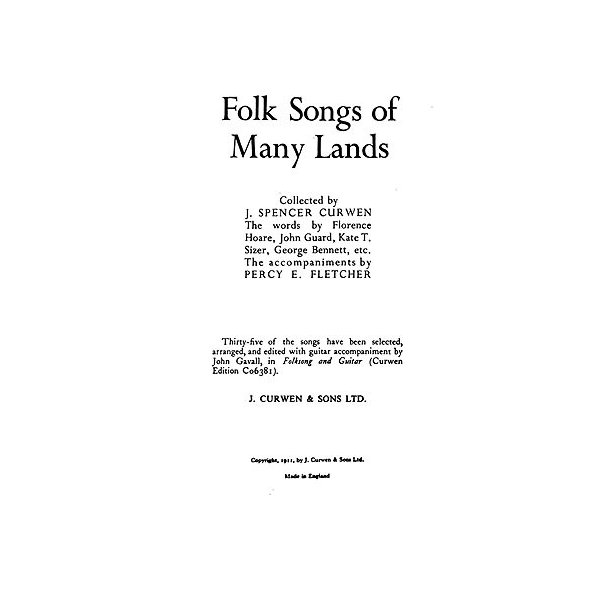 Folk Songs Of Many Lands Two Part