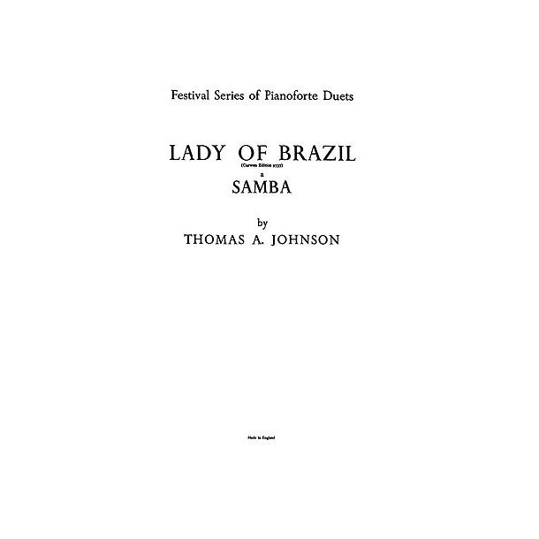Johnson, T Lady Of Brazil-a Samba Piano Duet