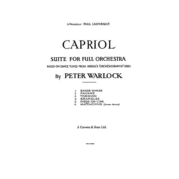Peter Warlock: Capriol Suite (Full Orchestra Score)